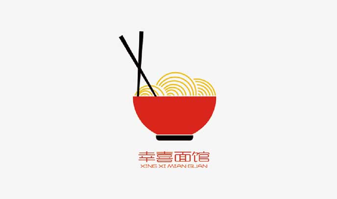 幸喜面(miàn)館品牌VI設計|專業餐飲産品标志logo設計-品牌形象升級